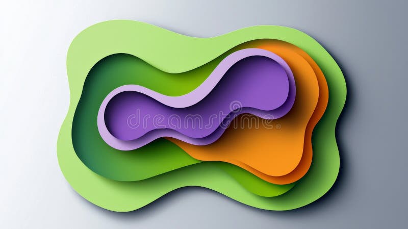 Colorful layers of paper are creating an abstract background with wavy shapes, adding depth and a three-dimensional effect royalty free stock images