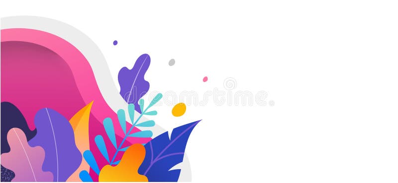 Colorful leaves on white background. Vector illustration.