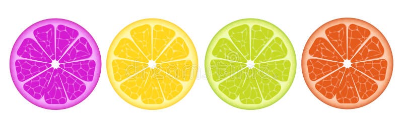 Colorful lemon slices