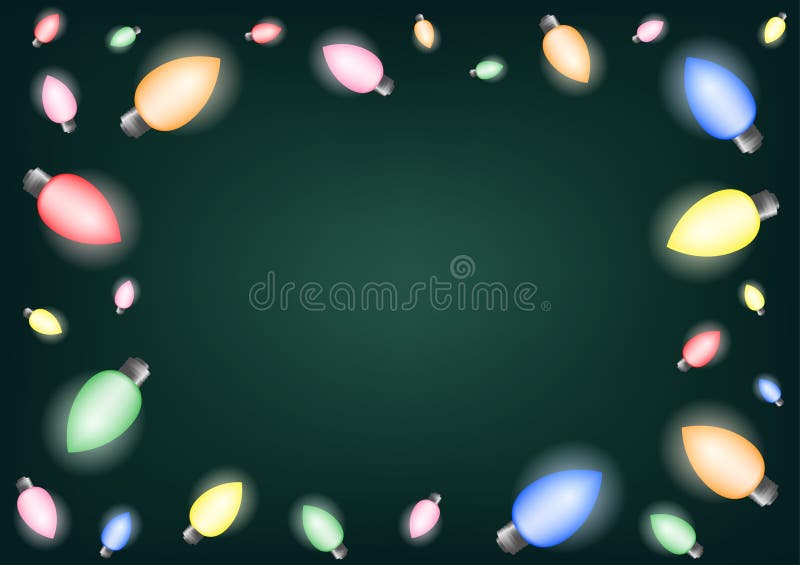 Colorful Light Bulb Candle Shape Frame with Copy Space on Green Background Abstract Vector