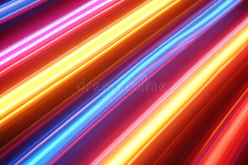 Colorful light streaks create a vibrant display against a dark background. royalty free stock image