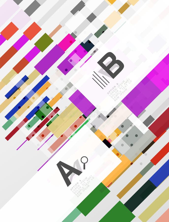 Colorful Lines, Rectangles and Stripes with Option Infographics Stock ...