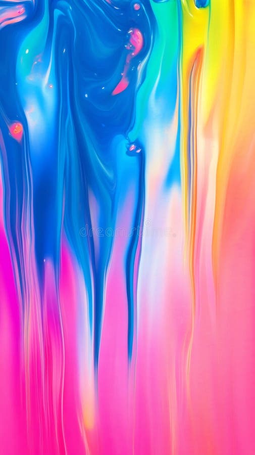 Colorful liquid paint flowing down creating a vibrant abstract background stock photos