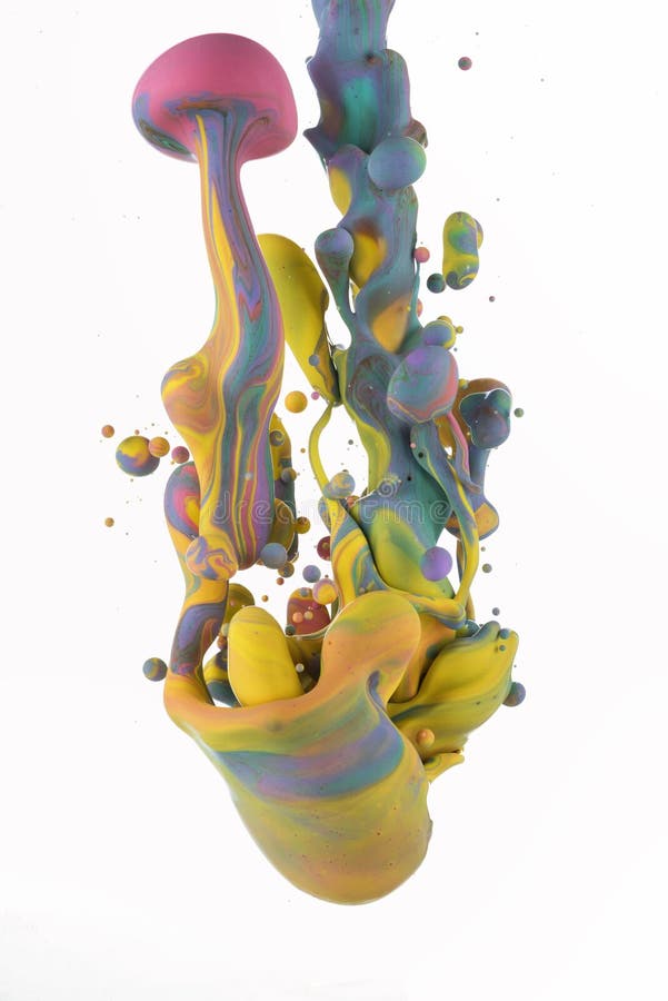 Colorful liquids mixing under water