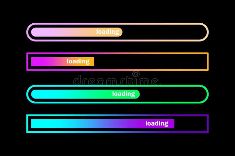 Colorful loading bar set. Modern web element collection. Vector illustration. Eps 10. royalty free illustration