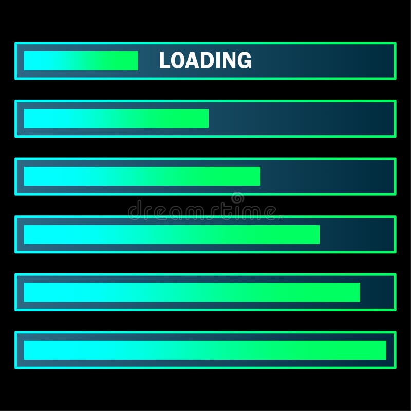 Colorful loading bar set. Modern web element collection. Vector illustration. Eps 10.