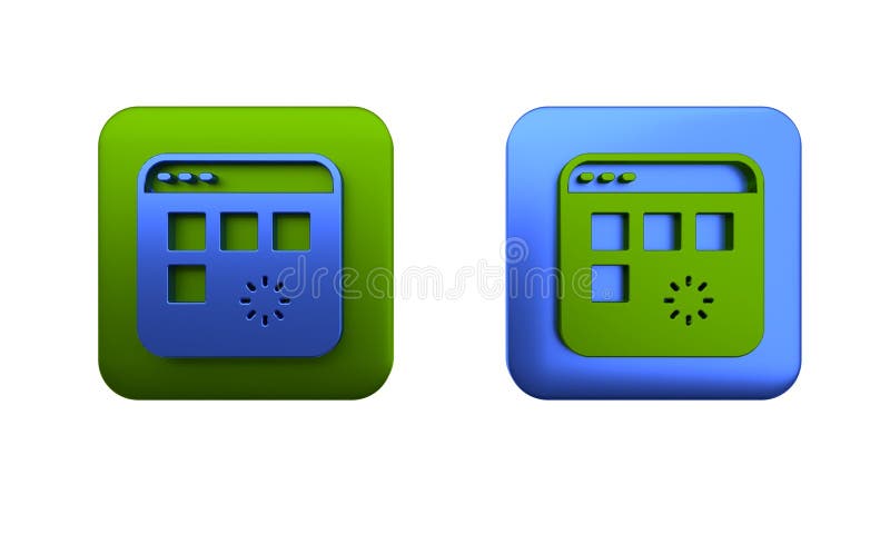 Colorful Loading a data window with a progress bar icon isolated on white background. Square button. 3D render vector illustration