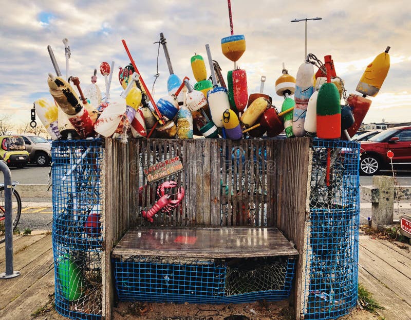 Colorful lobster buoys near The Cape Cod National Seashore. In Provincetown Massachusetts United States royalty free stock photo Colorful lobster buoys near The Cape Cod National Seashore. In Provincetown Massachusetts United States royalty free stock photo