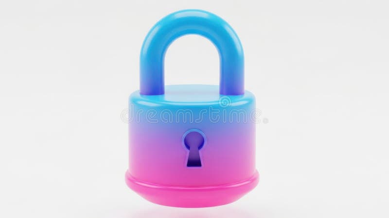 Colorful lock icon isolated on white background stock illustration
