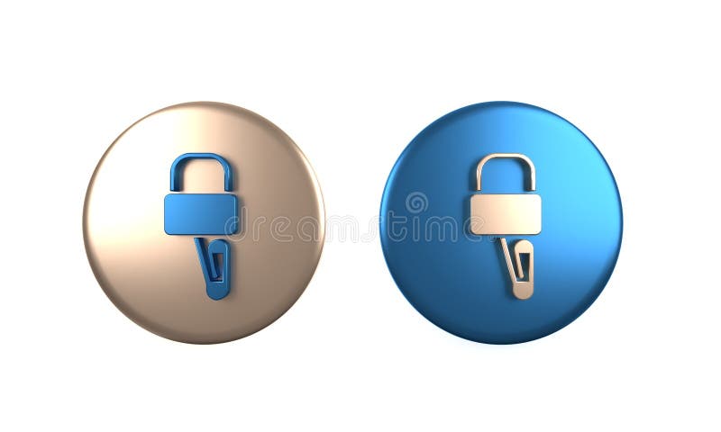 Colorful Lockpicks or lock picks for lock picking icon isolated on white background. Circle button. 3D render vector illustration