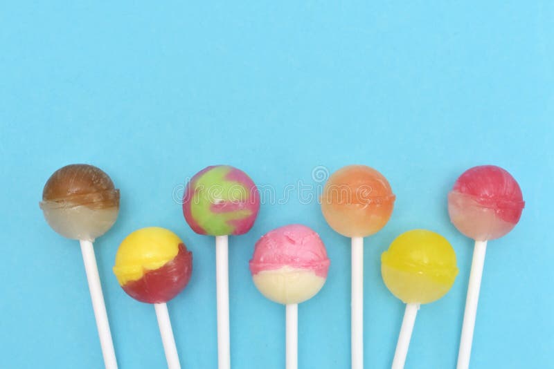 Colorful Lollipop Candy on Stick Stock Image Image of blue, stick