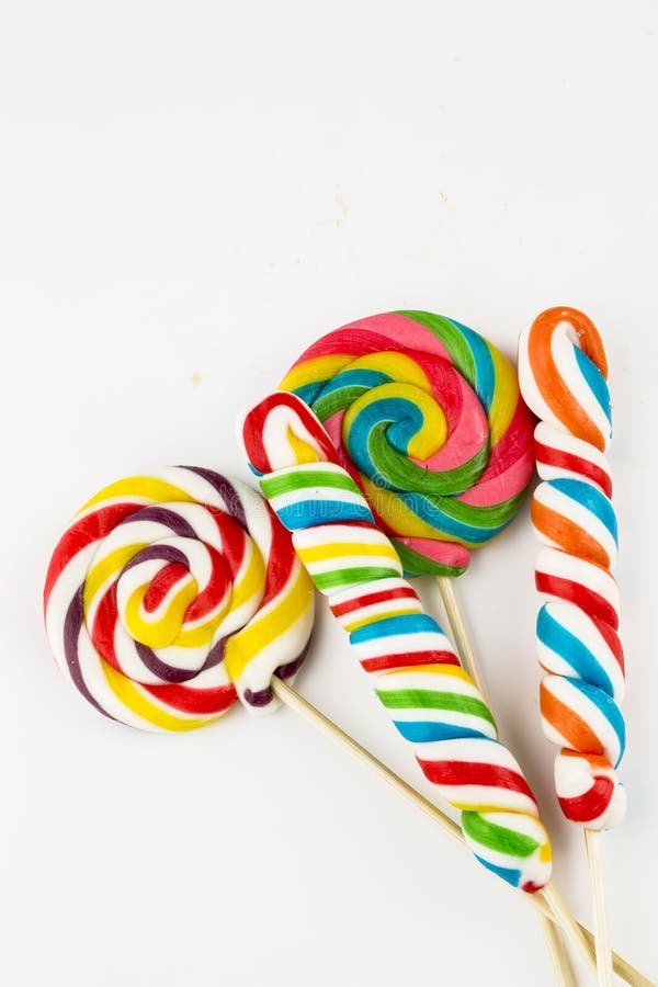 Colorful Lollipops And Different Colored Round Candy Stock Image ...