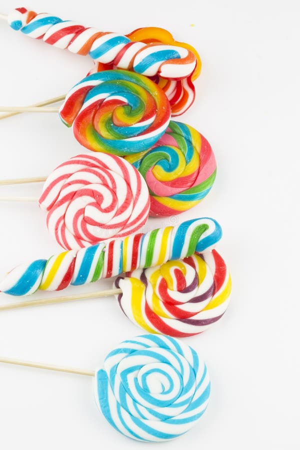 Colorful Lollipops and Different Colored Round Candy. Stock Image ...