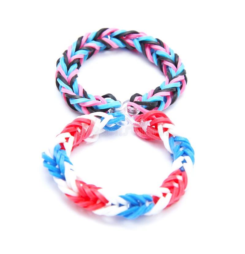 Colorful Loom Bracelet Rubber Bands Stock Photo - Image of childrens ...