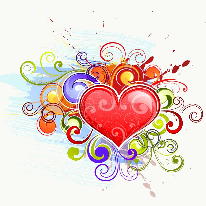 Colorful love hearts