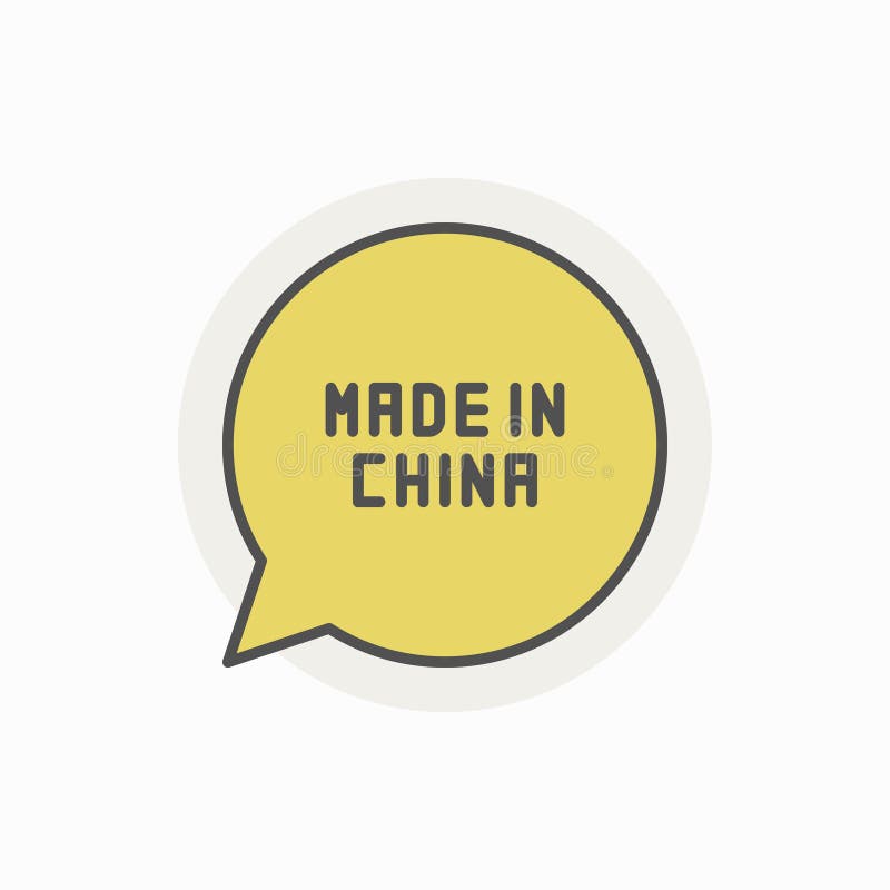 Colorful Made in China speech bubble vector illustration