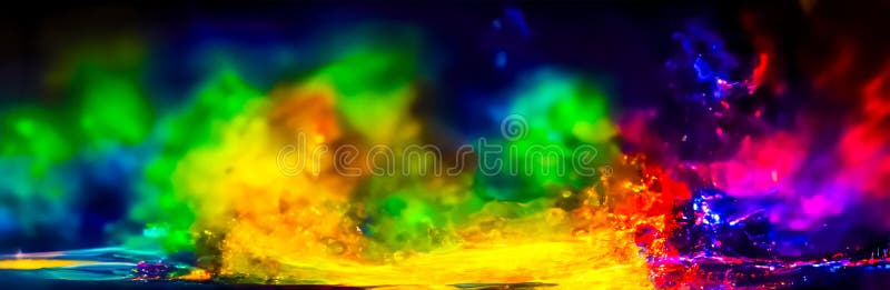 Peisaj muzical futurist, plin de culoare magică explozie stock illustration