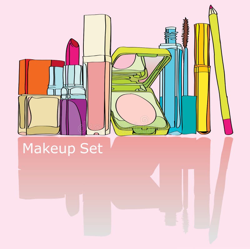 Colorful makeup kit stock vector. Illustration of isolated - 47910052