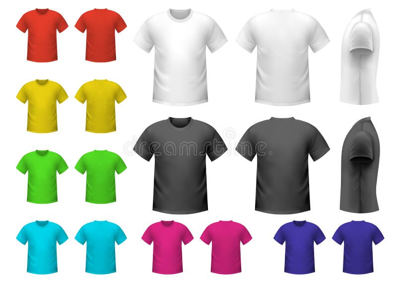 Colorful male t-shirts stock vector. Illustration of printing - 64251309