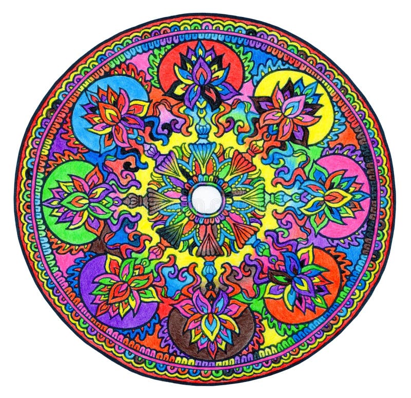 Colorful mandala stock illustration. Image of colors 60632942