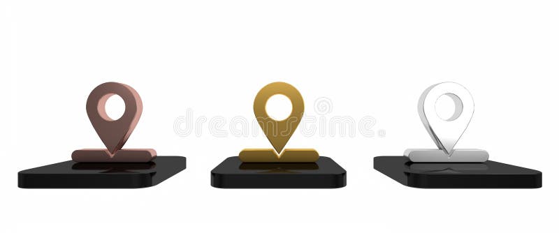 Colorful Map pin icon isolated on white background. Navigation, pointer, location, map, gps, direction concept royalty free illustration