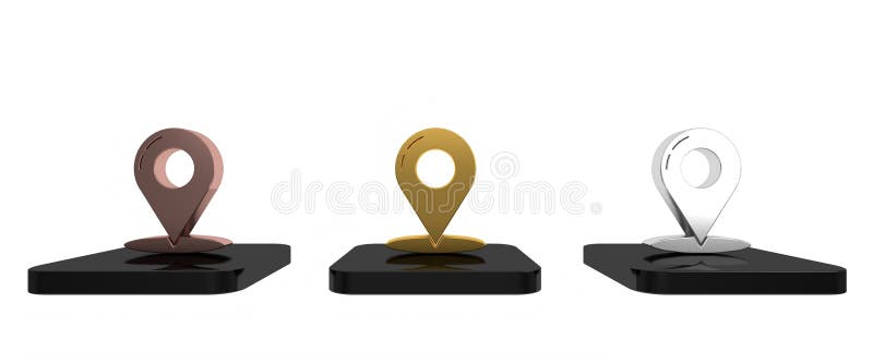 Colorful Map pin icon isolated on white background. Navigation, pointer, location, map, gps, place concept. Minimalism stock illustration