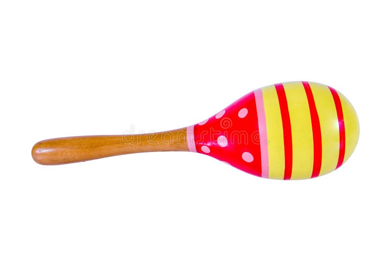 Maracas Isolated On White Background. Colorful Maracas Stock Photo