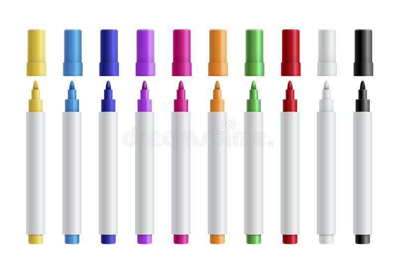 Set of pens and pencils Royalty Free Vector Image