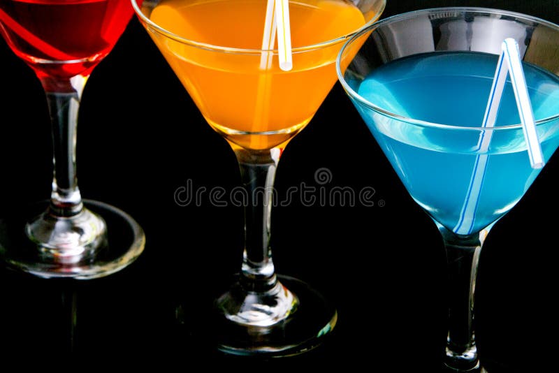 Colorful Martini Cocktails in Glasses Stock Image Image of alcohol