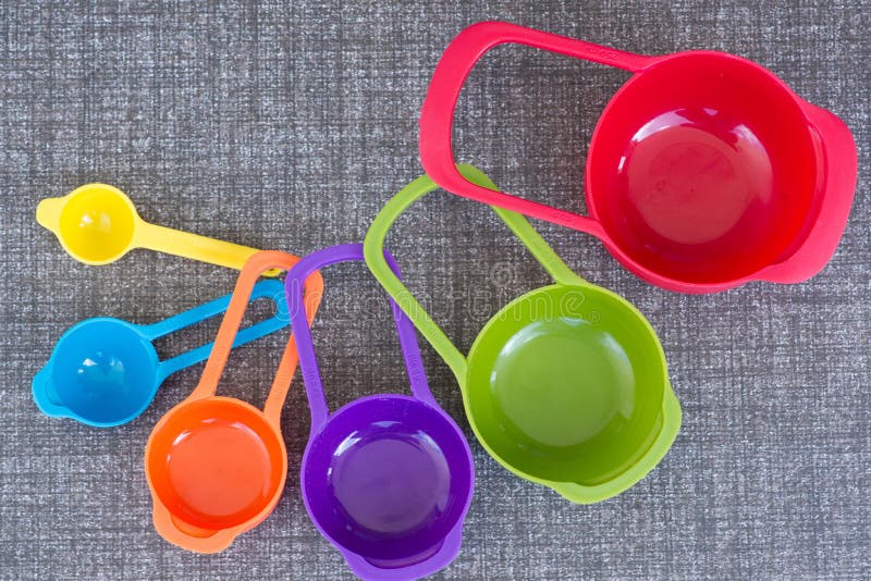 Colorful measuring cups stock image. Image of detail 79014953