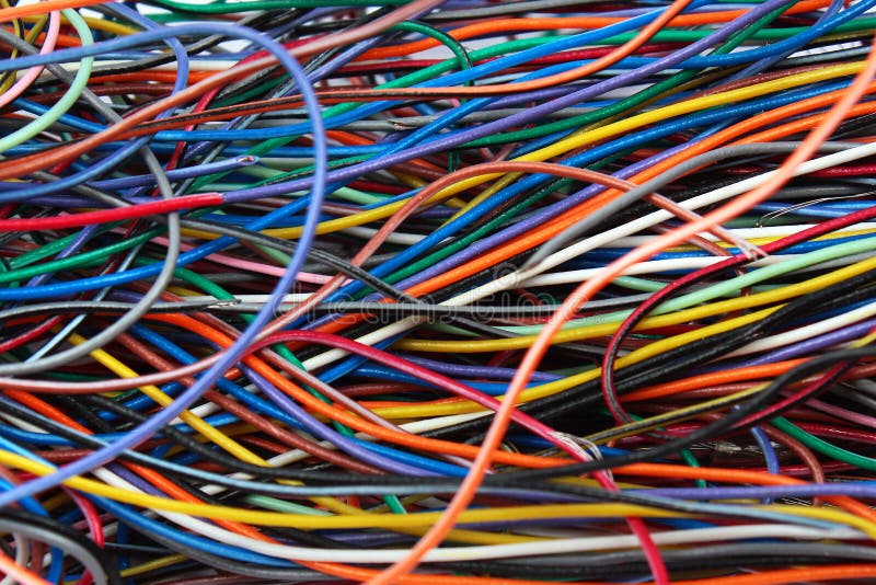 Mess electrical cables Stockfotos, lizenzfreie Mess electrical cables  Bilder