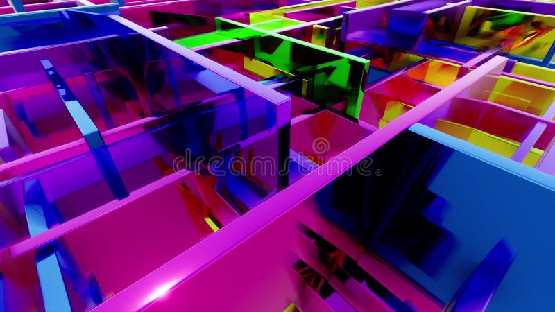 Colorful metal boxes modern technology construction business concept intro