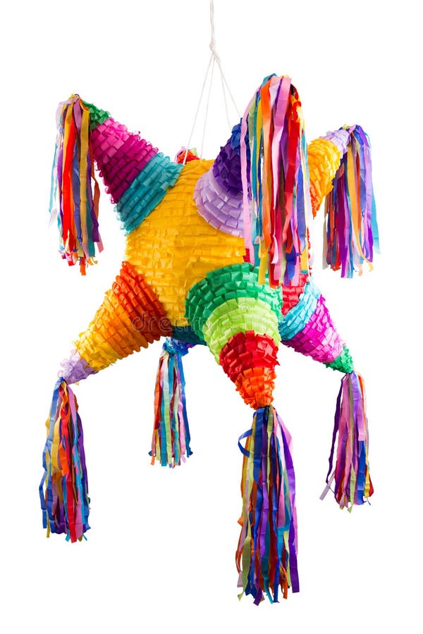 Colorful mexican pinata used in birthdays and posadas isolated on white. Colorful mexican pinata used in birthdays and posadas isolated on white