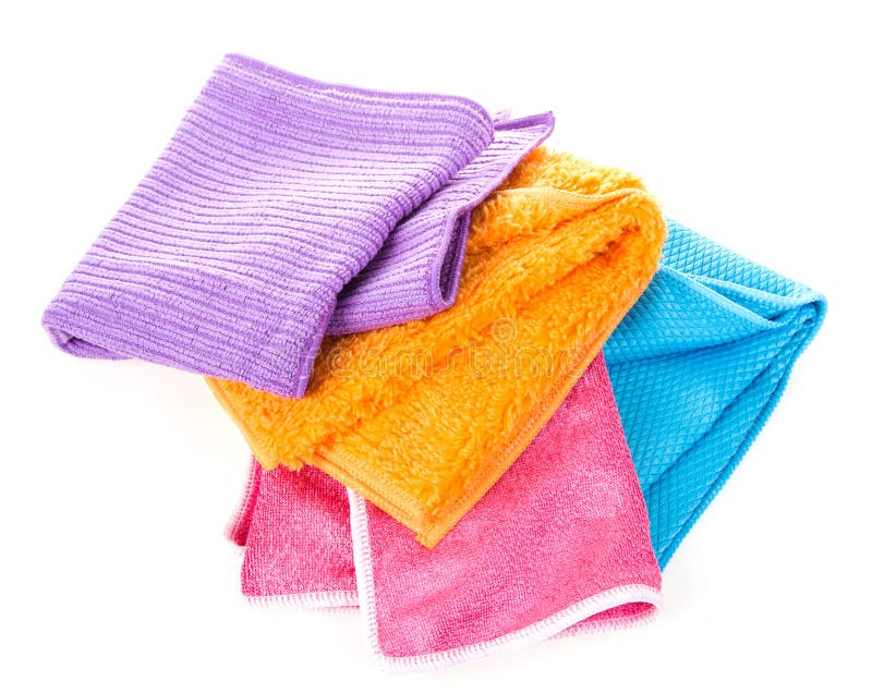 Colorful, Dry Microfiber Cloths for Different Surfaces Cleaning in Kitchen, Bathroom and Other