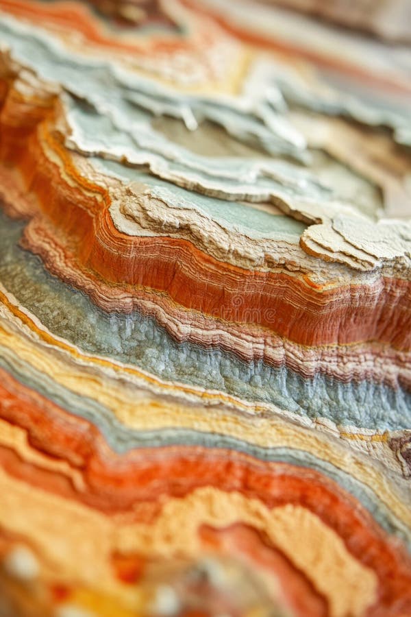 Colorful mineral layers creating a mesmerizing abstract pattern stock photography