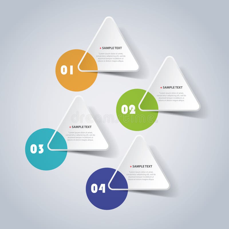 Minimal Paper Cut Infographics Design - Triangles Stock Vector ...