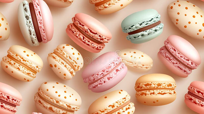 Colorful Minimalist Pastel Macarons Background royalty free illustration