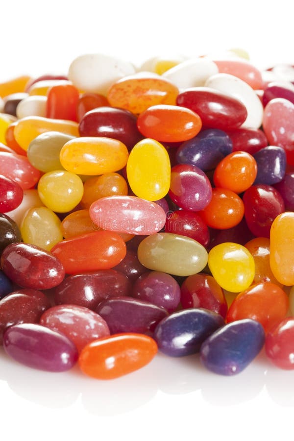 Colorful Mixed Fruity Jelly Beans stock photo