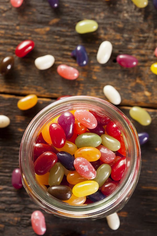 Colorful Mixed Fruity Jelly Beans royalty free stock photo