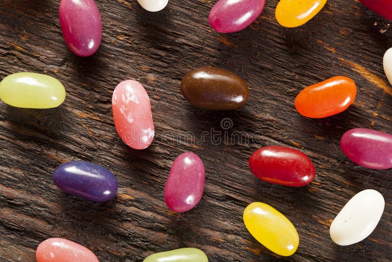 Colorful Mixed Fruity Jelly Beans stock photos