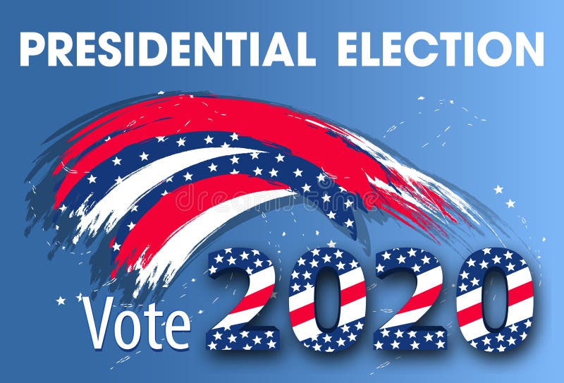 Colorful modern banner for United States of America Presidential Election. Vote 2020 USA dynamic design elements for a flyer, vector illustration Colorful modern banner for United States of America Presidential Election. Vote 2020 USA dynamic design elements for a flyer, vector illustration