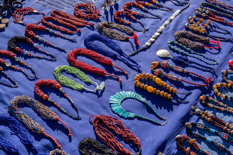 A Colorful Moroccan Market Scene Along a Bustling Street Selling ...