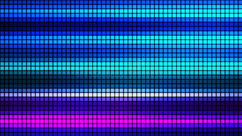Colorful mosaic background in technology concept. Abstract colored LED squares. Technology digital square multicolored background stock illustration