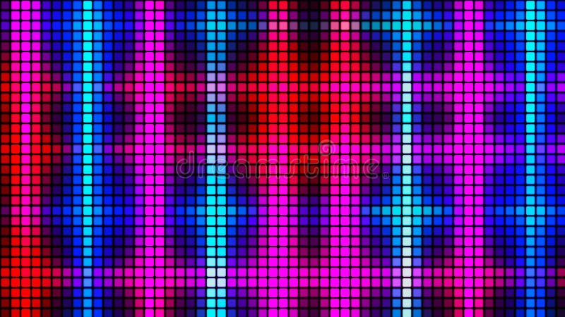 Colorful mosaic background in technology concept. Abstract colored LED squares. Technology digital square multicolored royalty free illustration