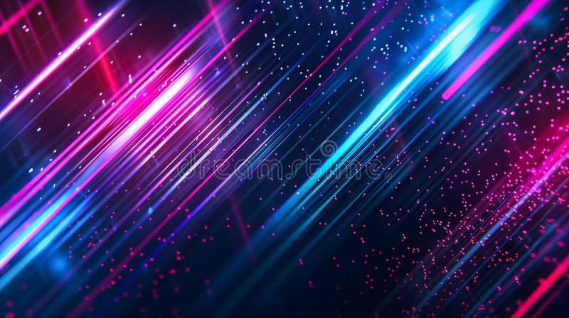 Colorful motion elements with neon LED illumination. Abstract futuristic background stock illustration