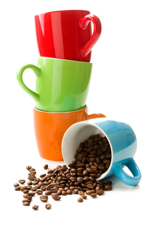 Colorful Mug with Coffee Beans Stock Photo Image of energy, morning