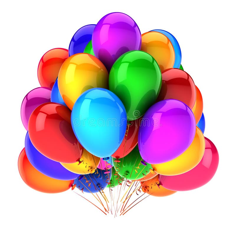 Colorful Multicolored Balloons Stickers. Bunch In Flat Style. Isolated On  White Background. Vector Royalty Free SVG, Cliparts, Vectors, and Stock  Illustration. Image 102832591.