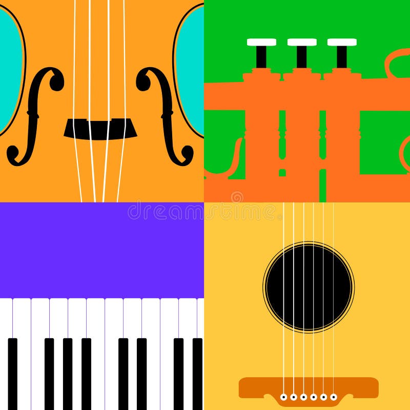 Colorful music instrument background vector illustration Colorful music instrument background vector illustration