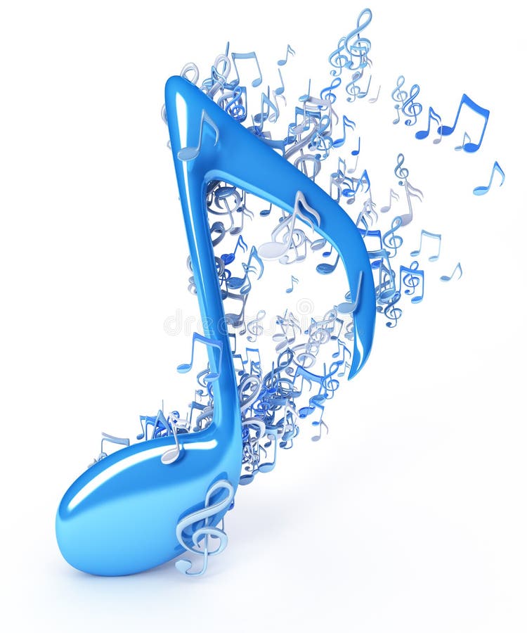 Colorful music notes - 3D render