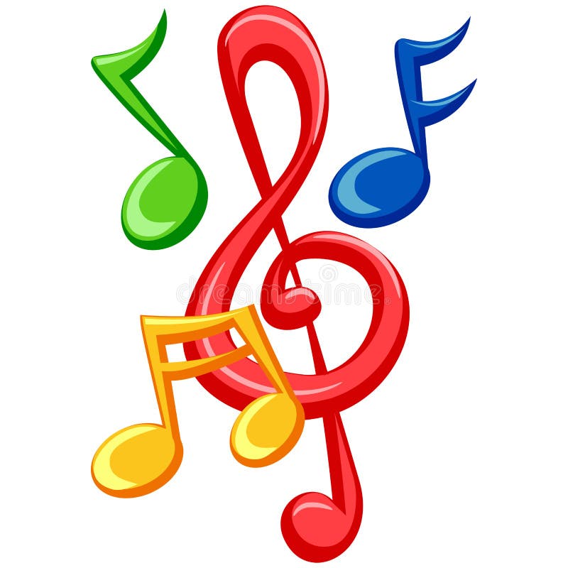 Illustration of Colorful Music Notes